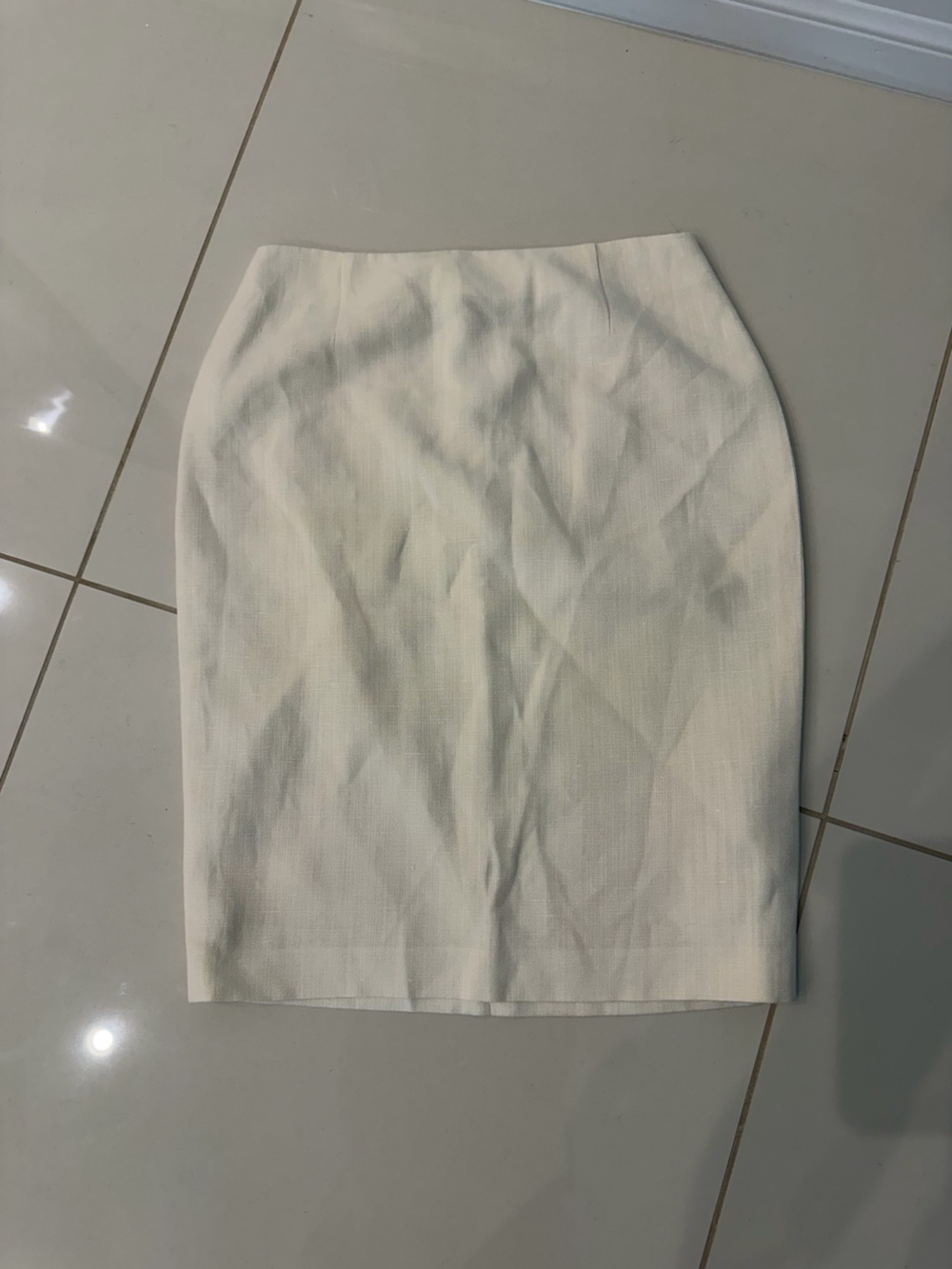 Escada Cream Pencil Skirt silk linen blend